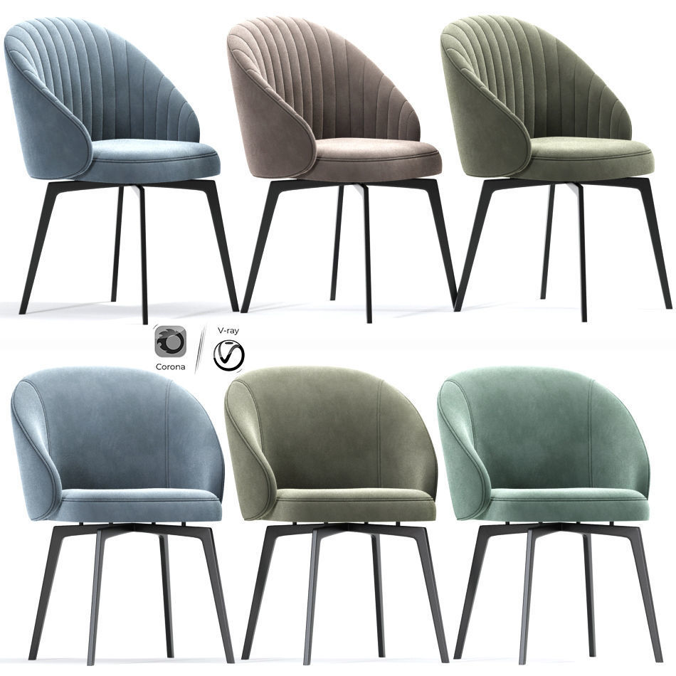 Amara Beige Chenille Dining Arm Chair 3D model