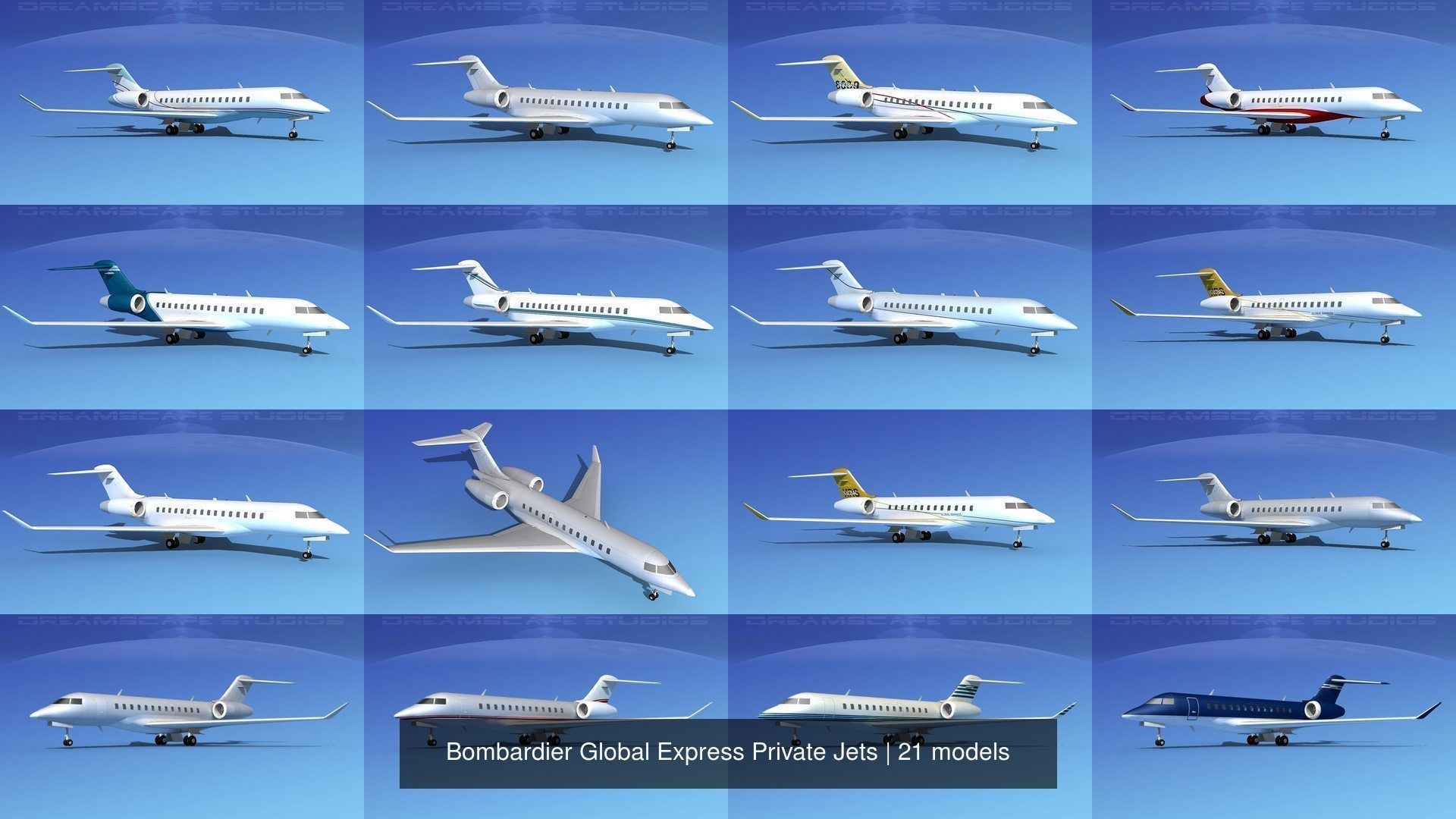 21 Bombardier Global Express Private Jets