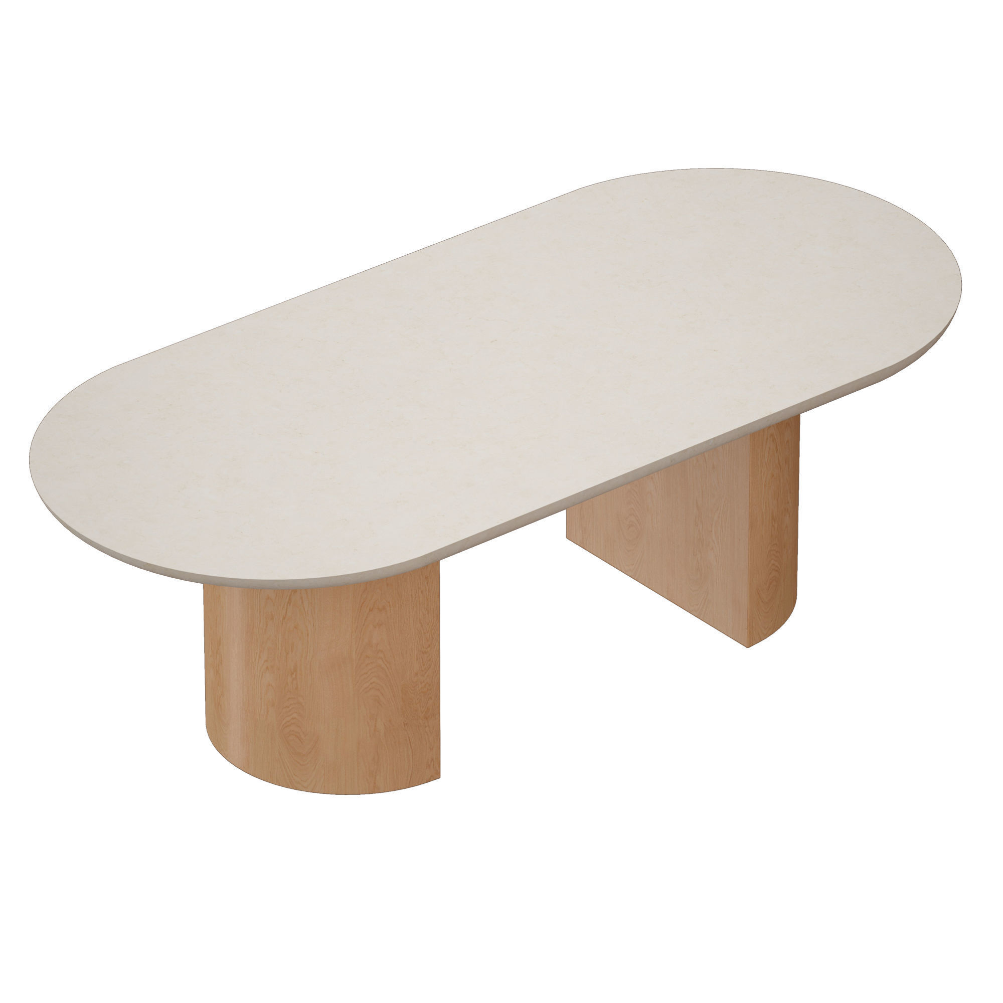 Oval Travertine Coffee Table Crate and Barrel 3D model CGTrader