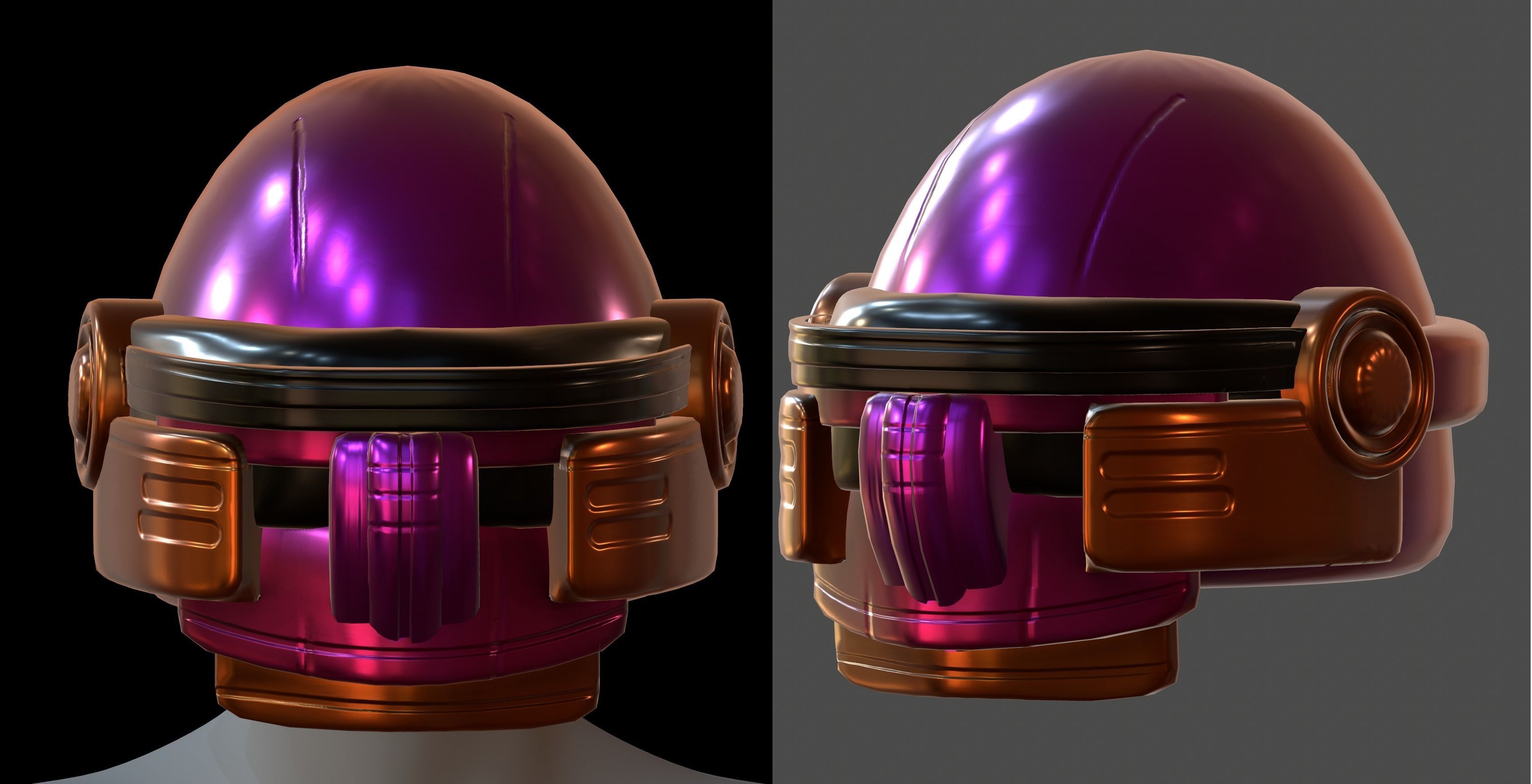 Gas mask helmet 3d model scifi Low-poly Low-poly 3D model