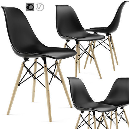 Leaf Cross Legs Chair 3D model