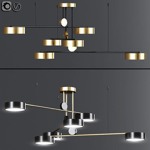 Led Ceiling Chandelier With Swing Lights 3D model