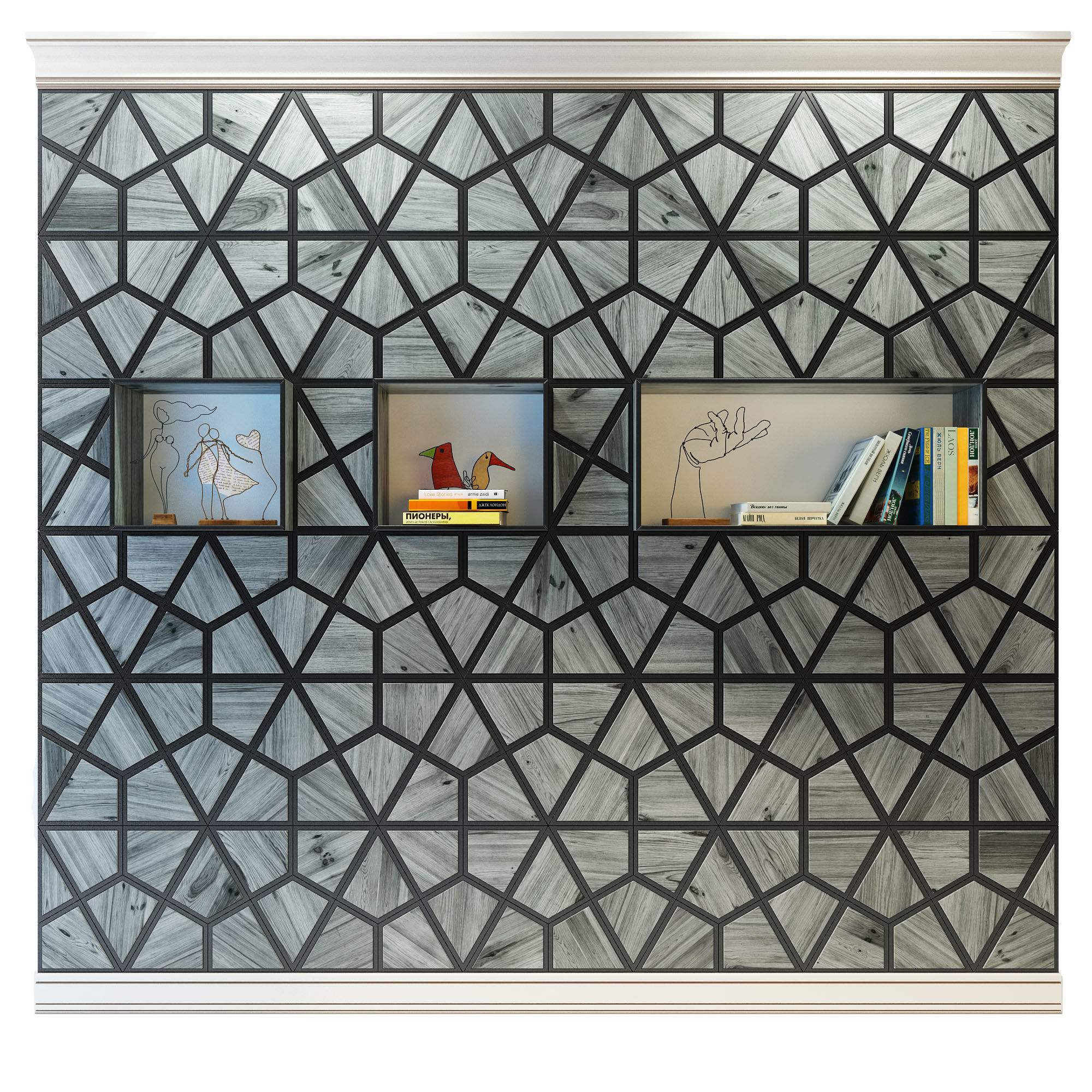 Wooden panel shelf