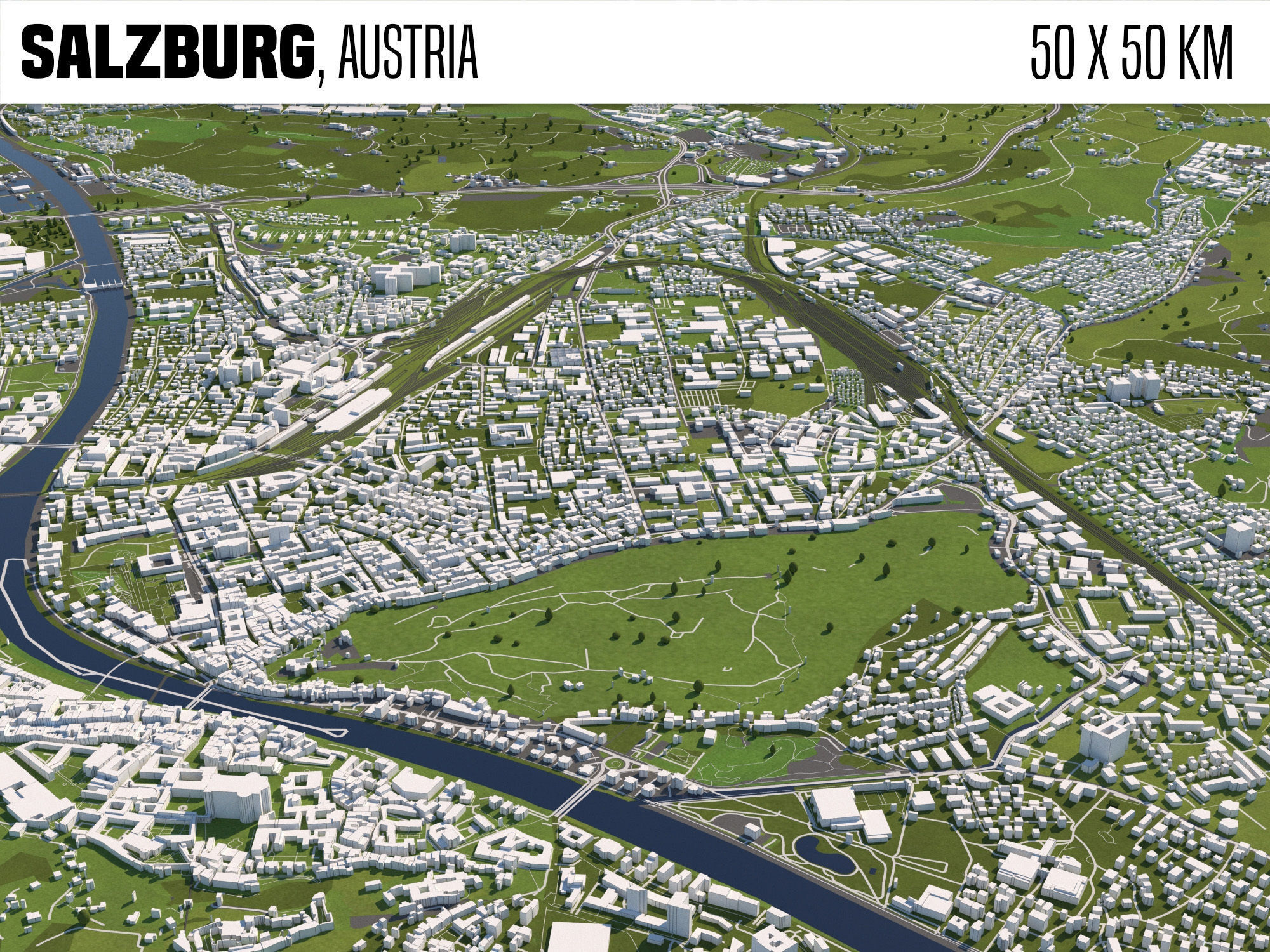 Salzburg Austria 50x50km