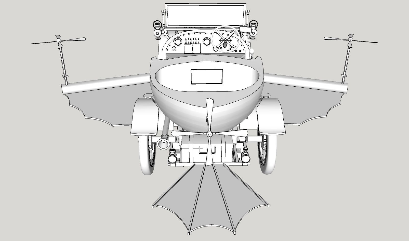 Chitty Chitty Bang Bang car PRINTABLE LOW POLY 3D model 3D printable ...