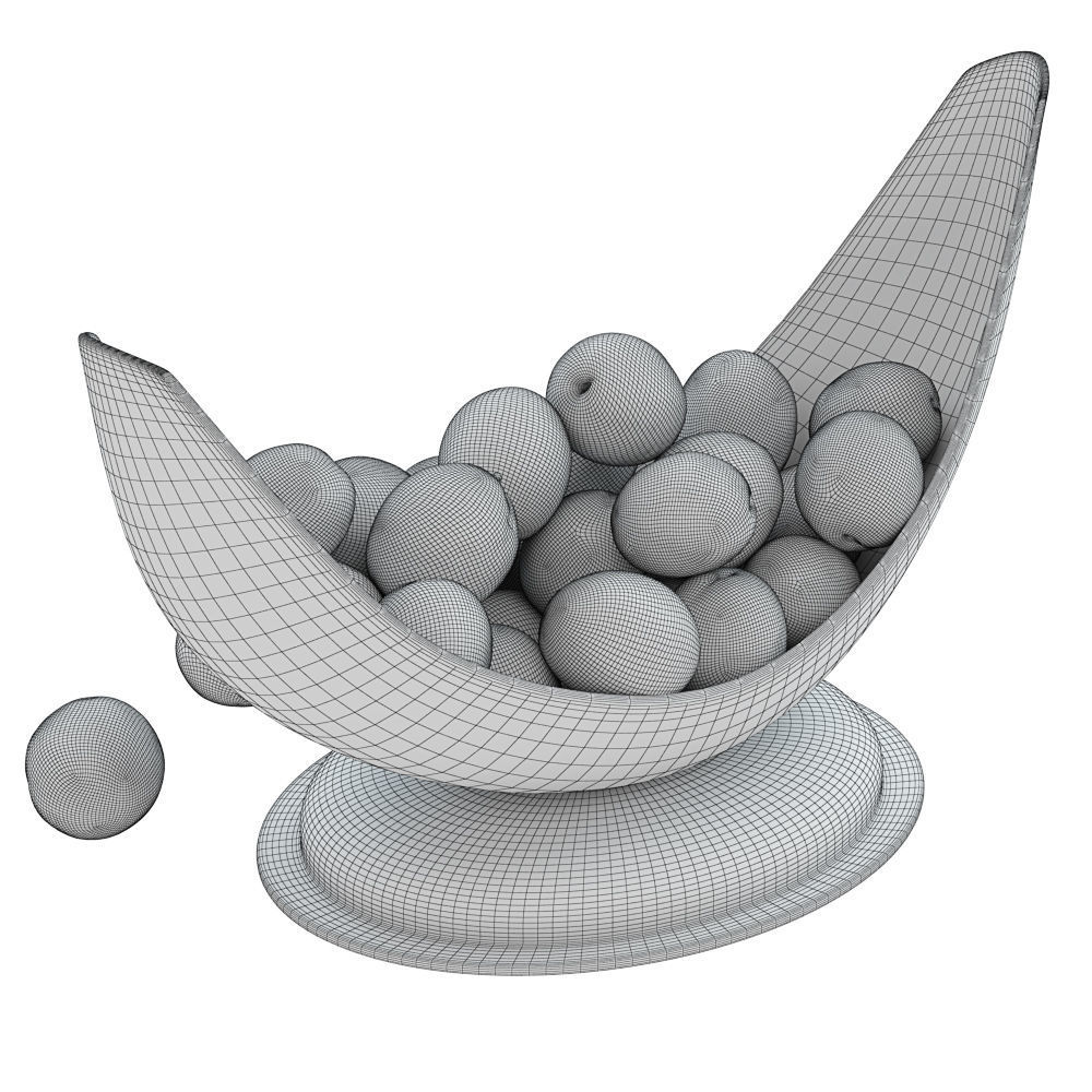Plums in a Beautiful Golden Vase 3D model CGTrader