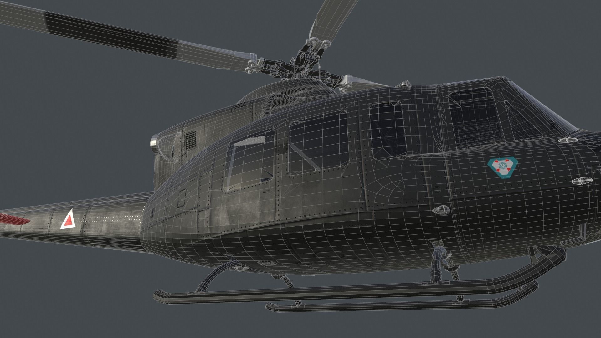 Bell 412 military attack and transport helicopter 3D model | CGTrader