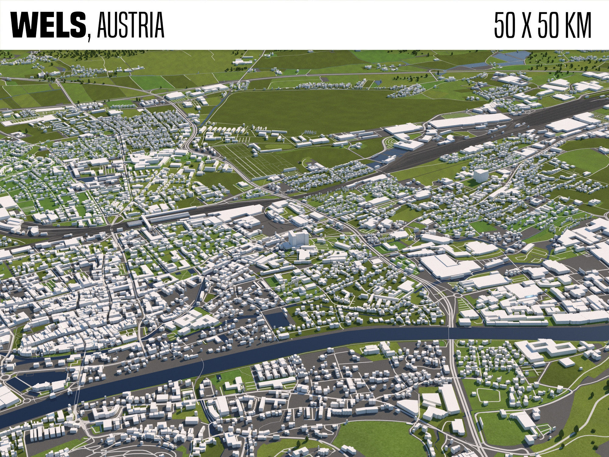 Wels Austria 50x50km