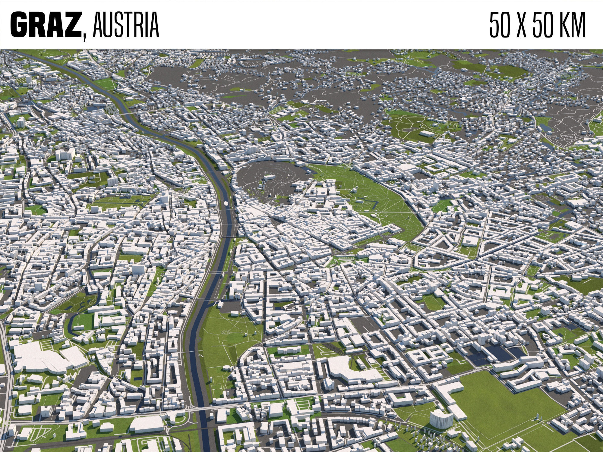 Graz Austria 50x50km