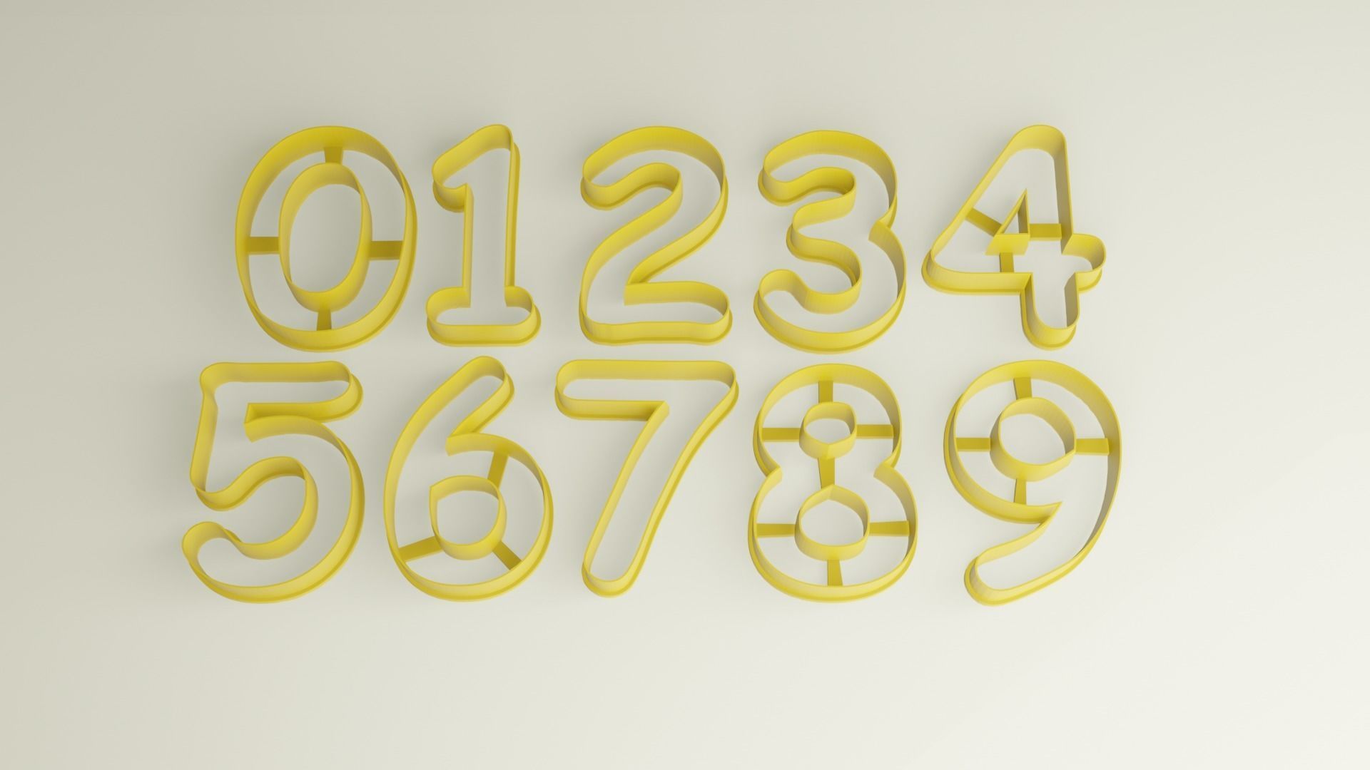 Cookie cutter set numbers and letters 3D model 3D printable CGTrader