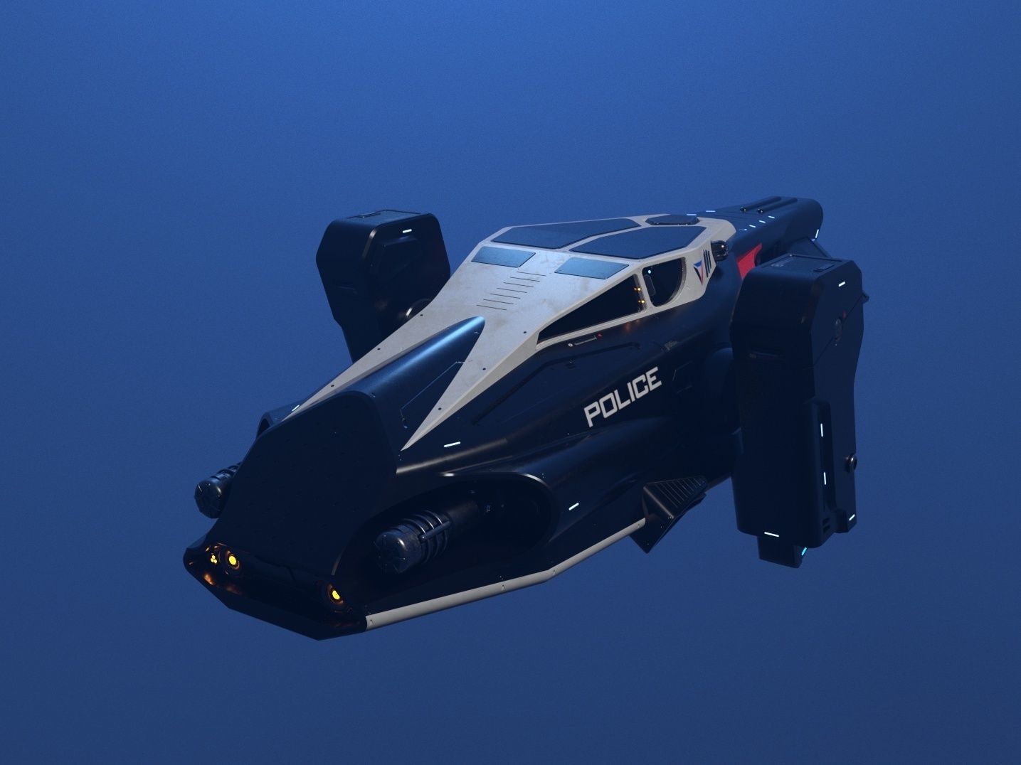 3d model of a futuristic police vehicle 3D model | CGTrader