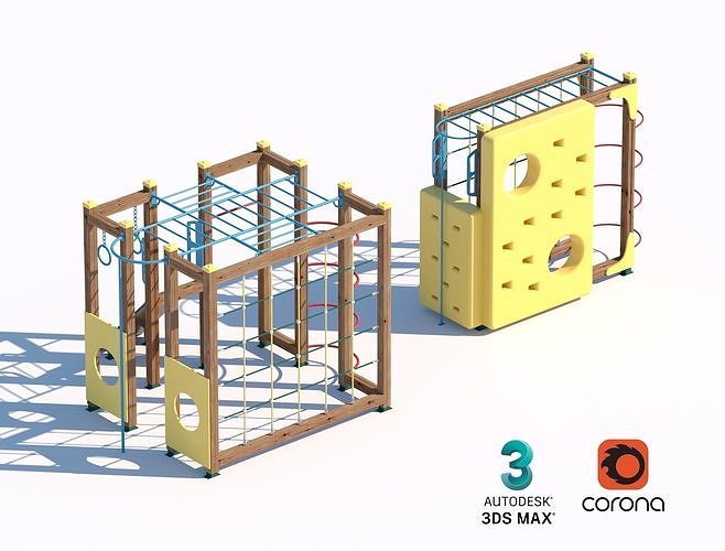 children playground equipment set 10 3D model