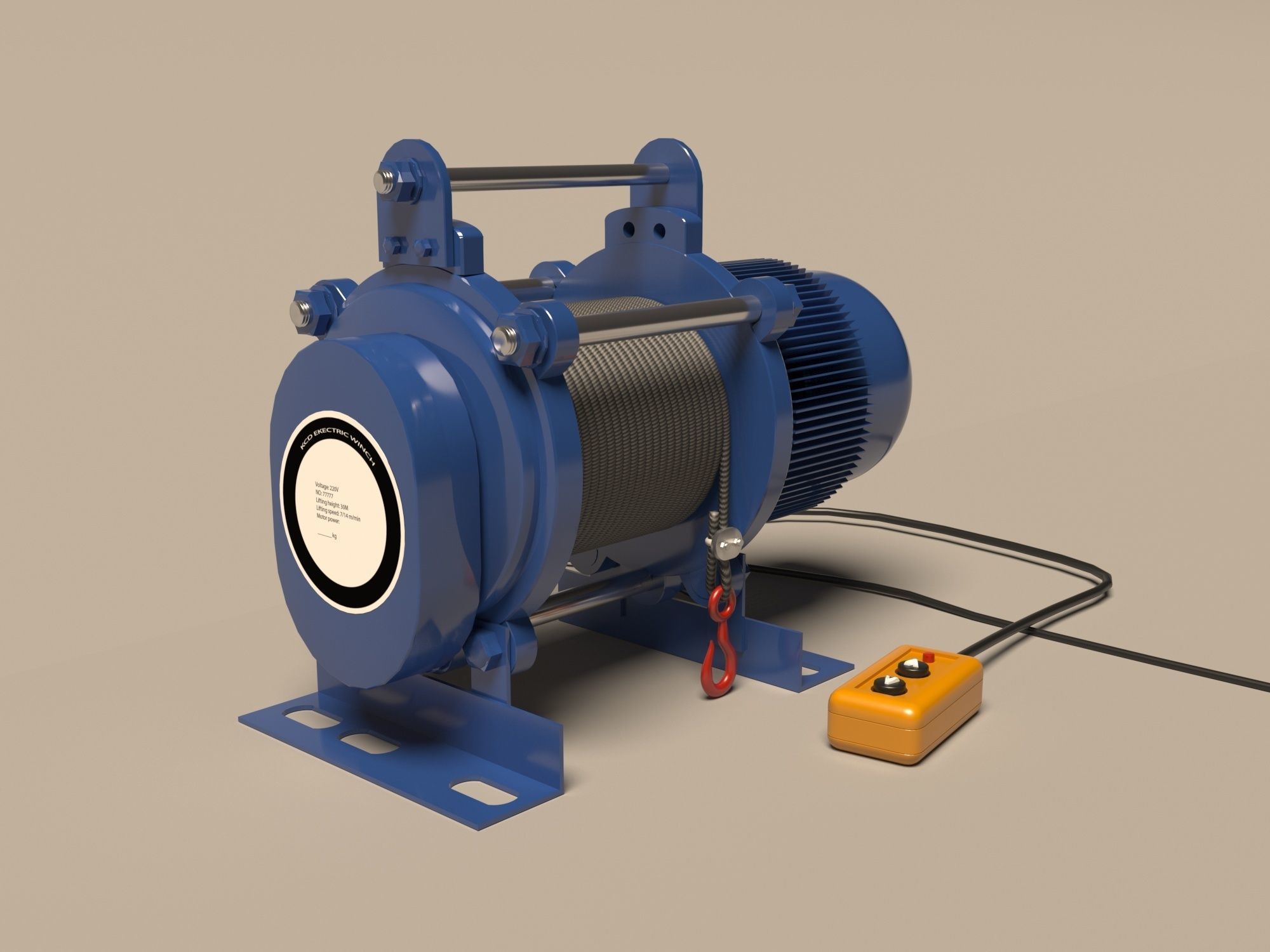 winch 3D model MAX FBX