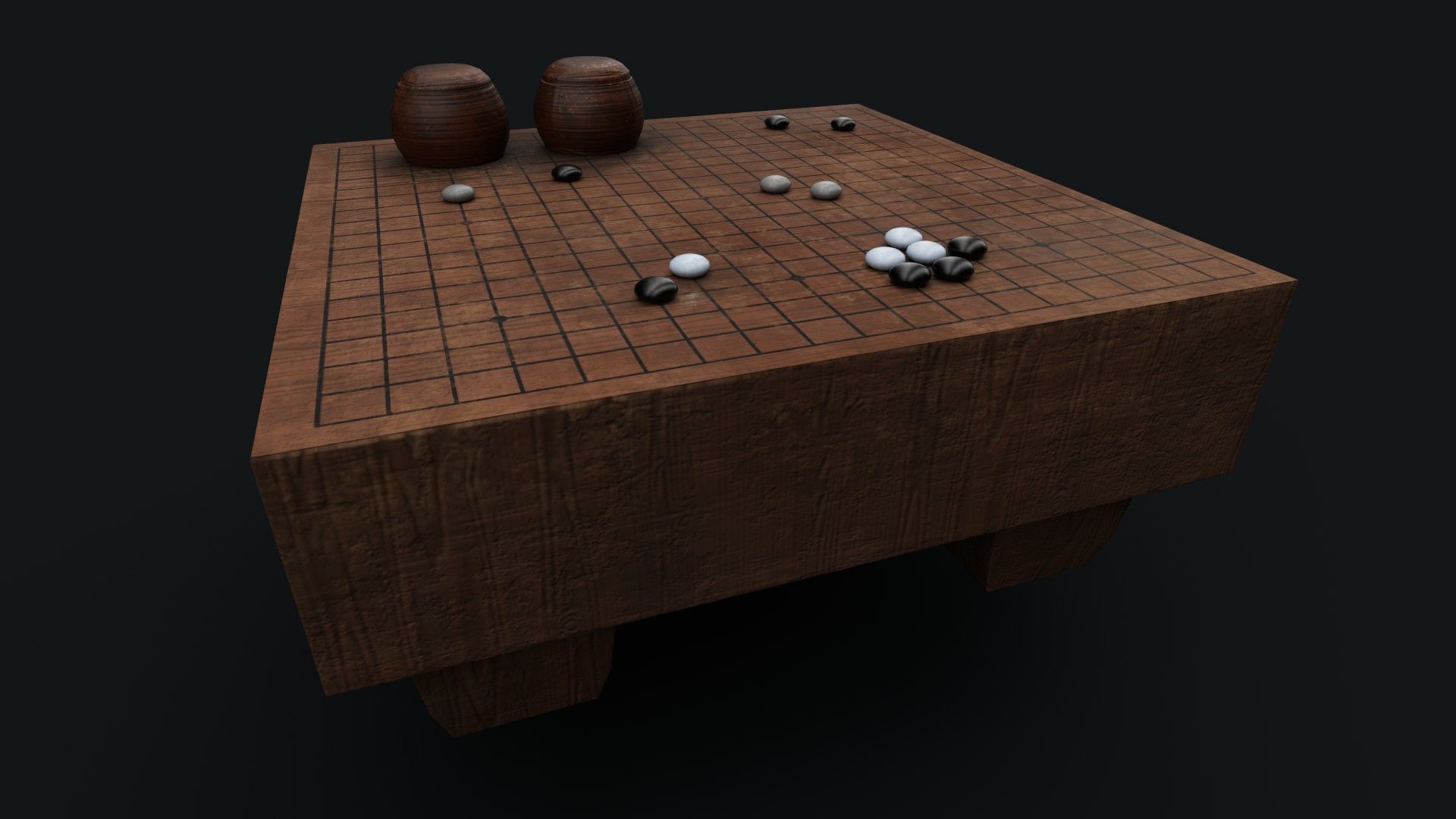 3D model Go Board Game Table - Low Poly VR / AR / low-poly | CGTrader