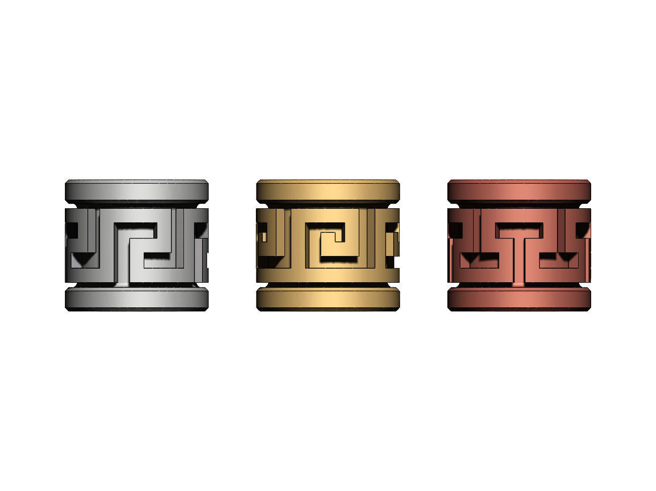 Greek key Tube Beads and Charms