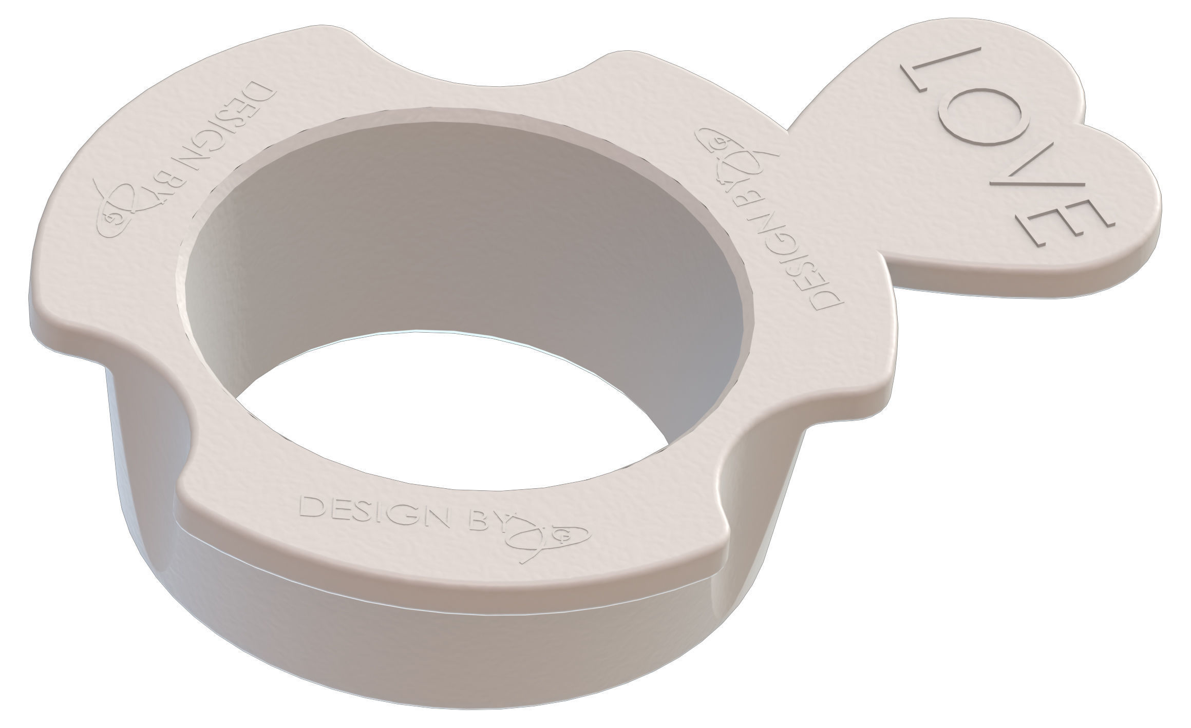 Cup Holder with Note LOVE 3D model 3D printable OBJ FBX STL 3MF AMF
