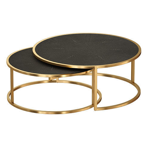 Keya Antique Brass Nesting Coffee Tables Crate and Barrel 3D model