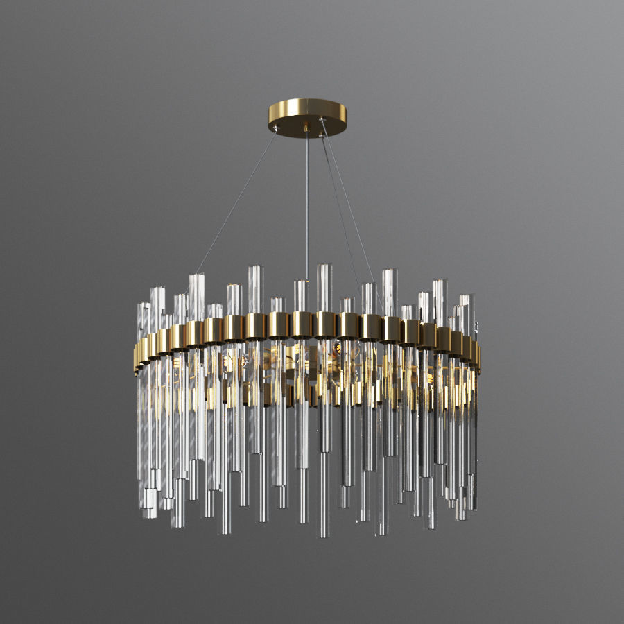 orion glass crystal chandelier cb2 3D model CGTrader