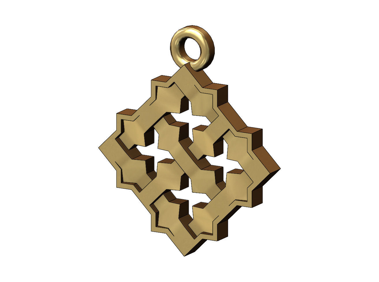 Square Moucharabieh pendant and charm