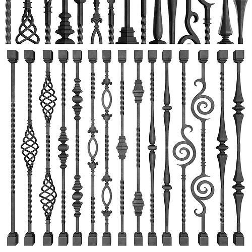 Wrought Iron Bundle No01 Railing 3D model CGTrader