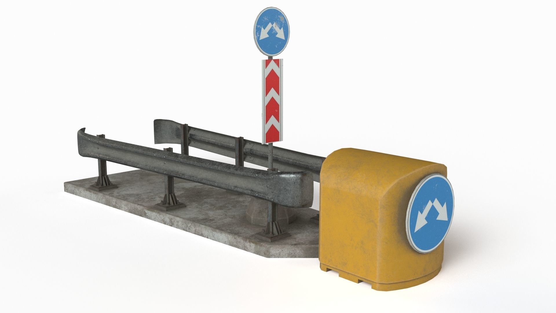 Road safety barrier 3D model realtime CGTrader
