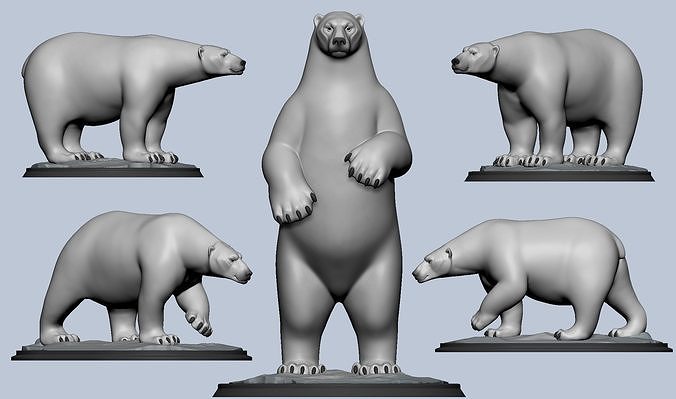 Polar Bear 3D model 3D printable | CGTrader
