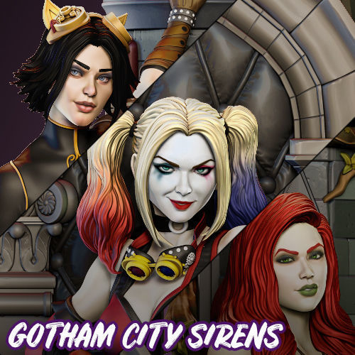 Steampunk Gotham City Sirens Harley Quinn Poison Ivy Catwoman