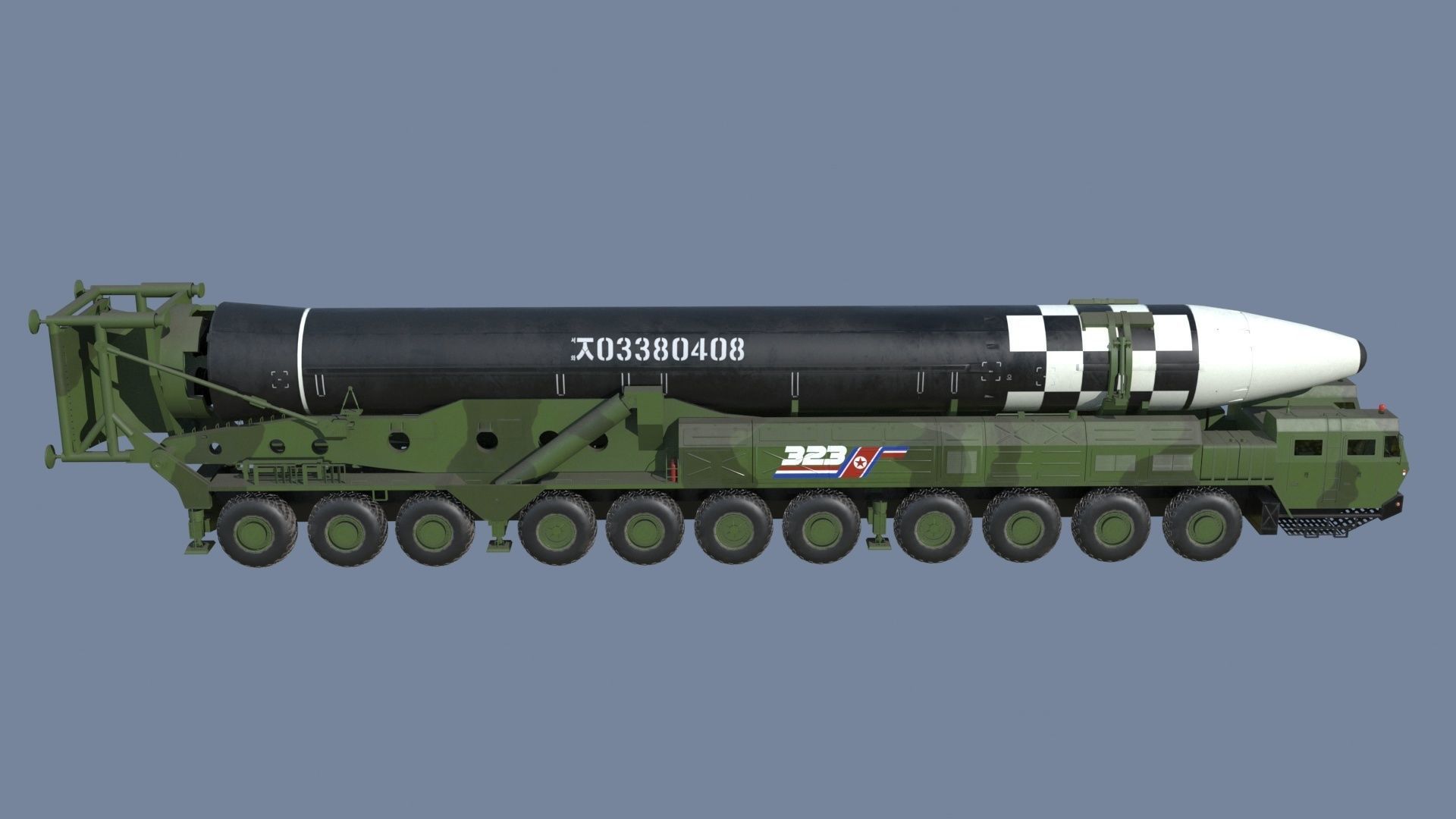 Hwasong 16 missile launcher 3D model CGTrader
