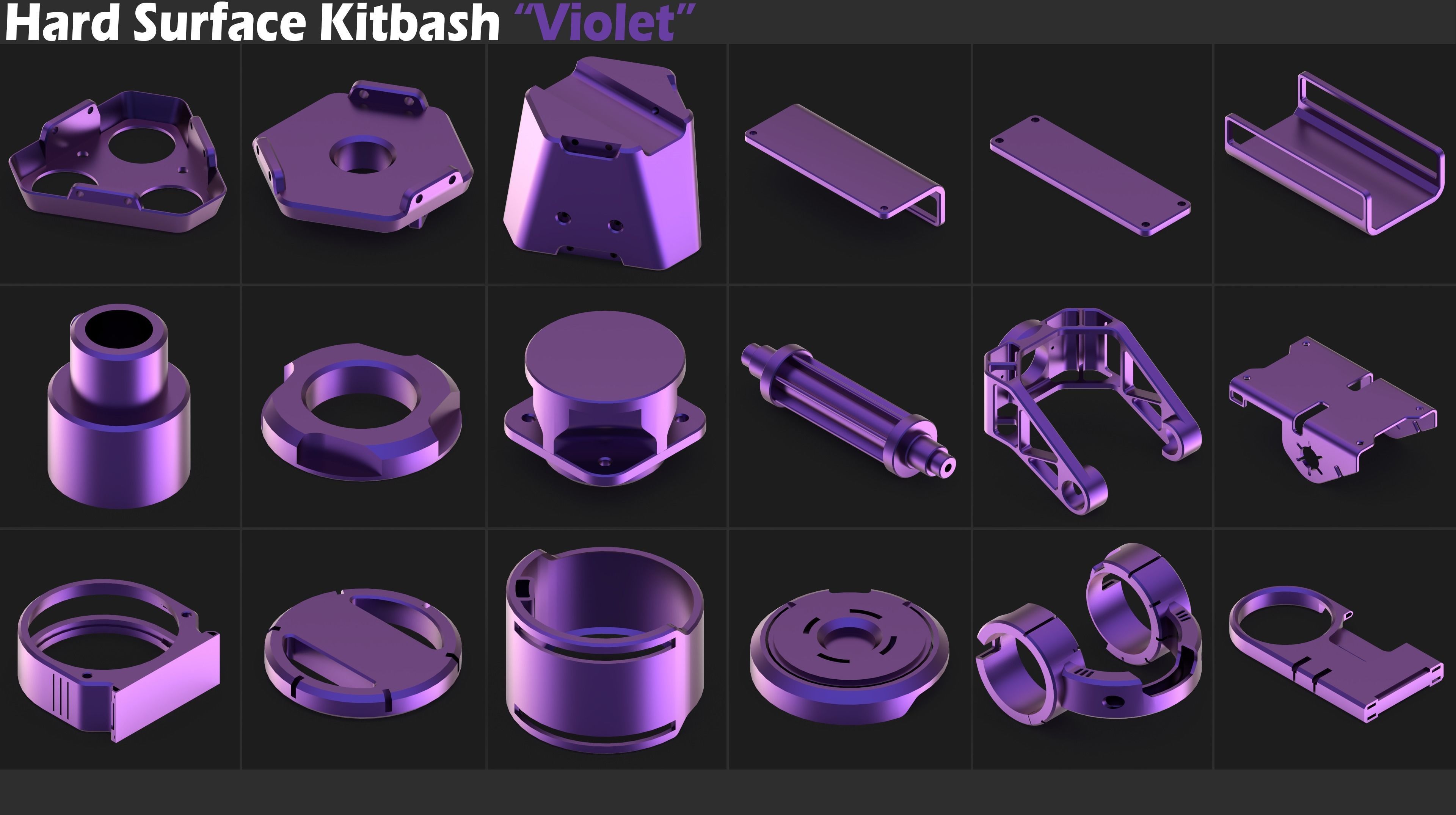 Sci-Fi Hard Surface Kitbash 400 Details 3D model | CGTrader