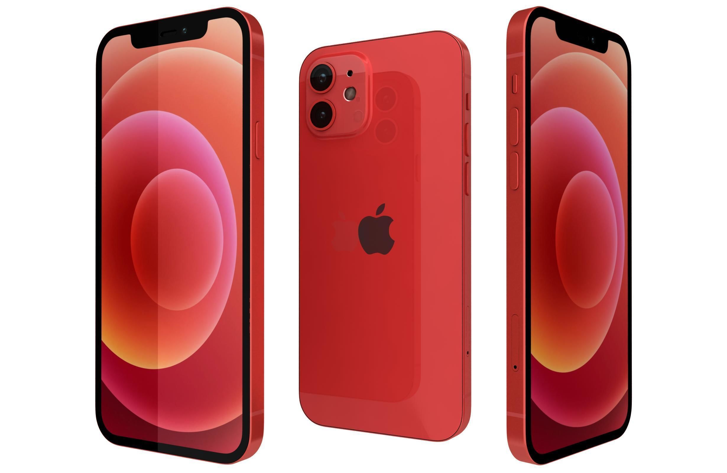 Apple iPhone 12 Red 3D model CGTrader