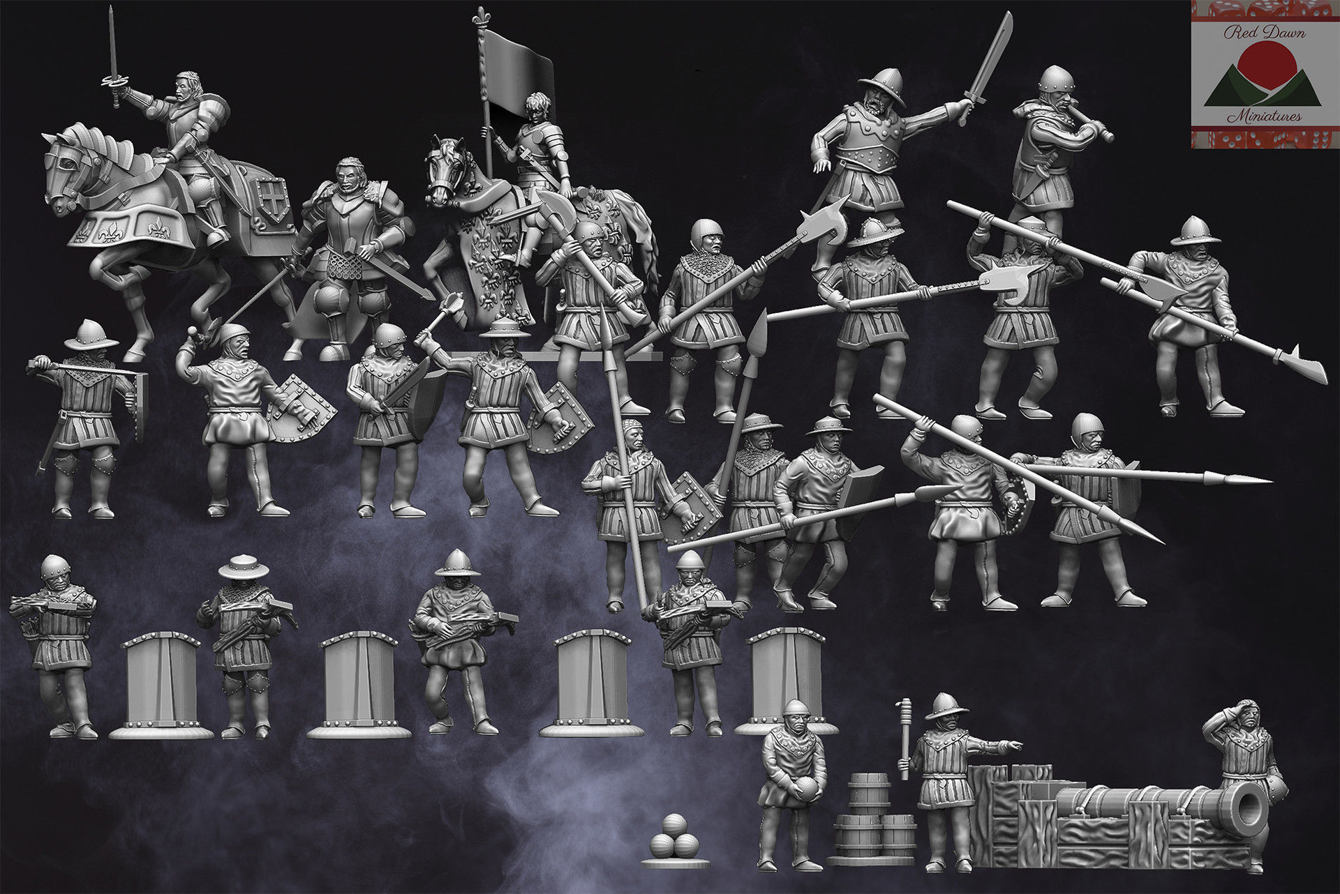 28mm Medieval Hundred Years War Army 3D model 3D printable | CGTrader
