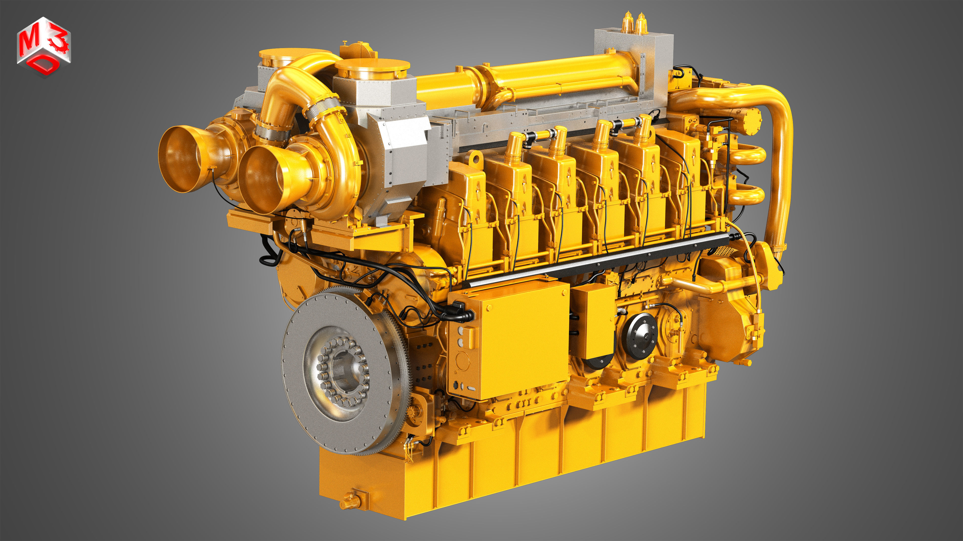 C280 Engine - V12 Industrial Diesel Engine 3D model | CGTrader