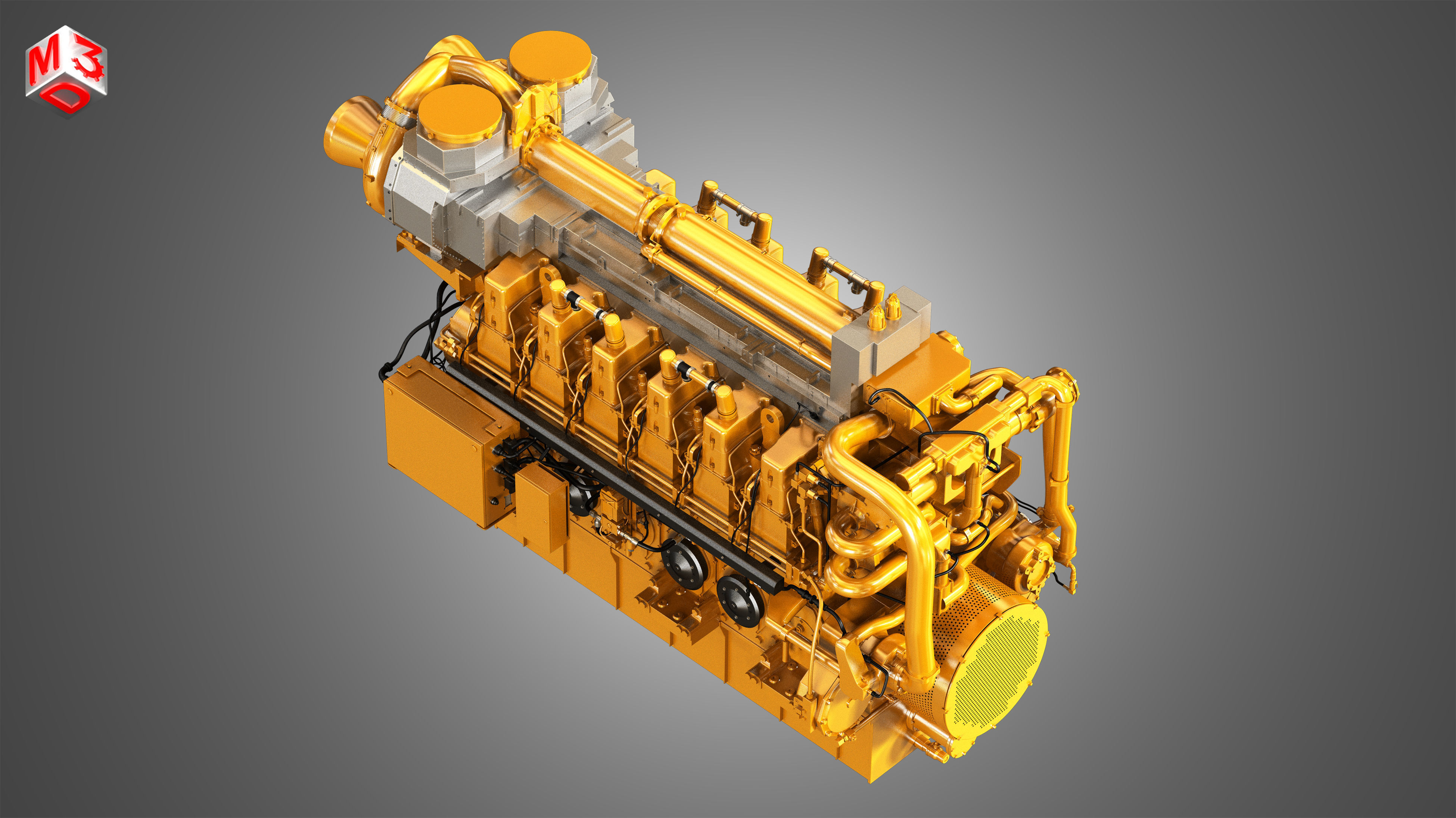 C280 Engine - V12 Industrial Diesel Engine 3D model | CGTrader