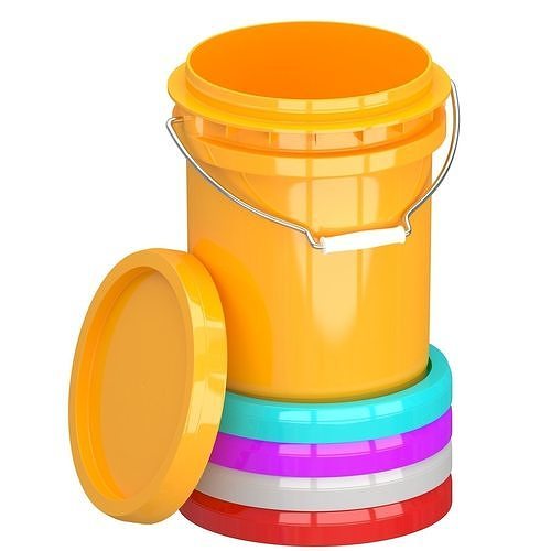 Food Grade 5l Plastic Bucket All Colors 3D model CGTrader