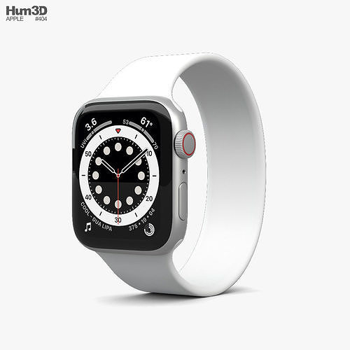 6 44mm Aluminum Silver 3D model 
