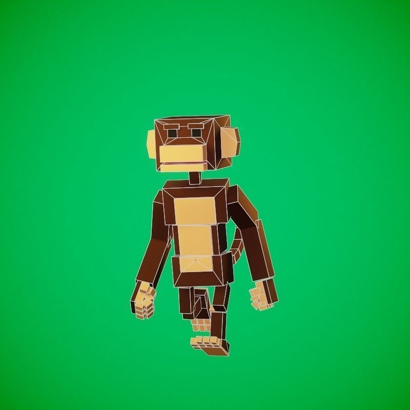3D model Stylized Monkey Rigged-Animated VR / AR / low-poly | CGTrader