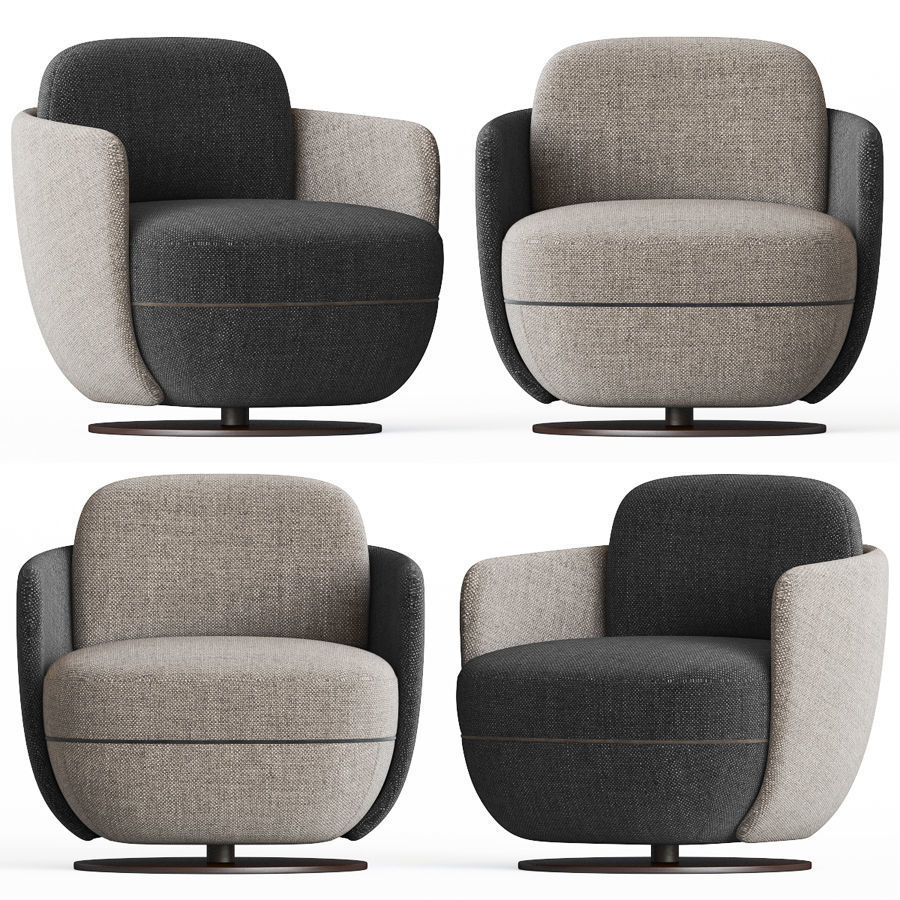 Wittmann Miles Lounge Armchair 3D model MAX OBJ