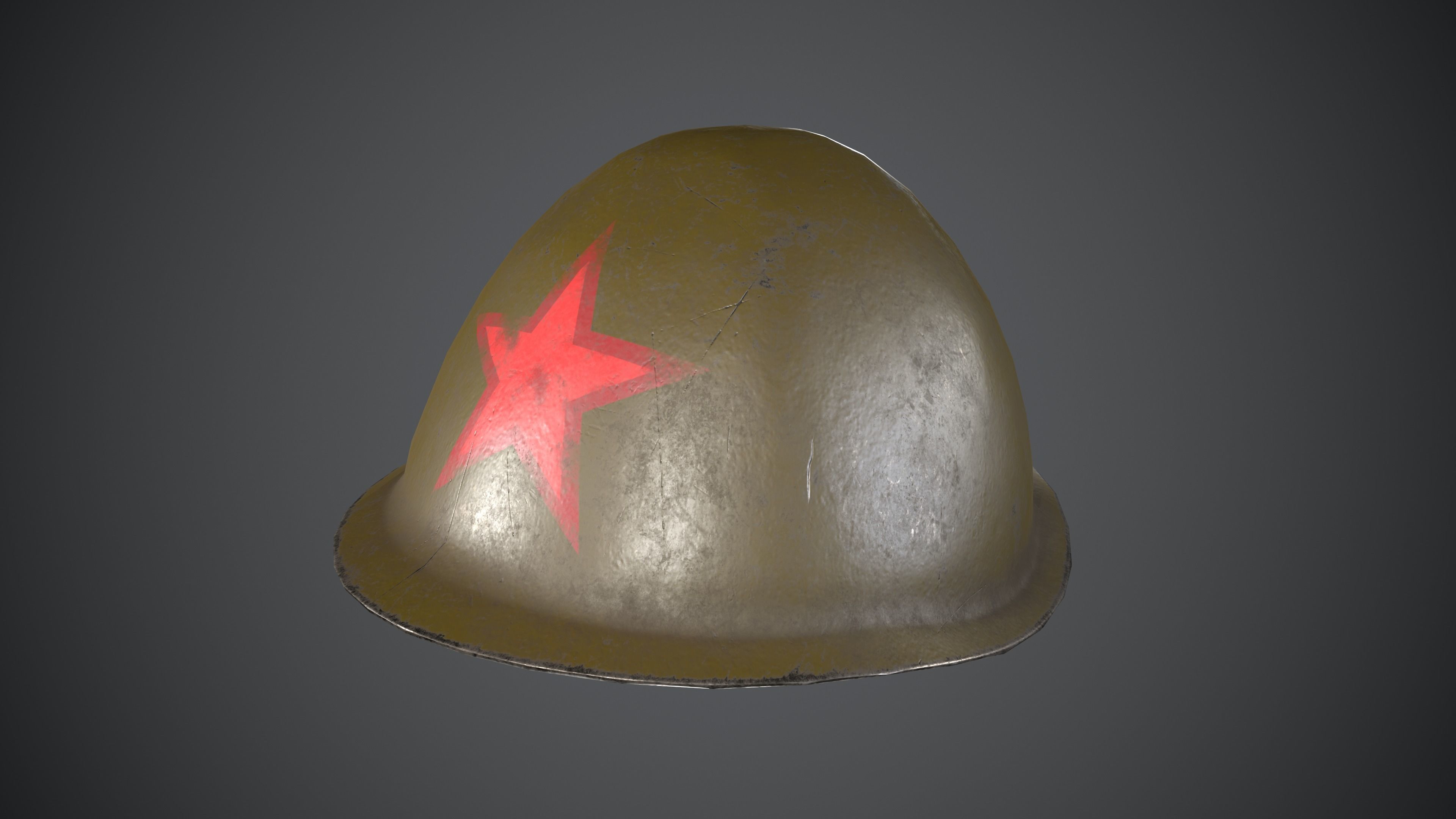 Soviet Helmet lowpoly Low-poly 3D model