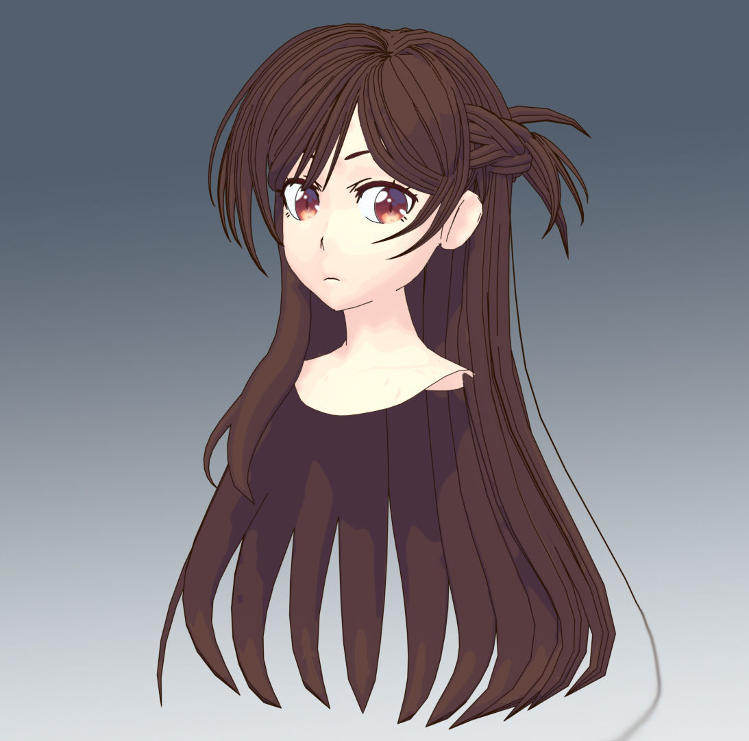 Chizuru Ichinose Hairstyle 3D model | CGTrader