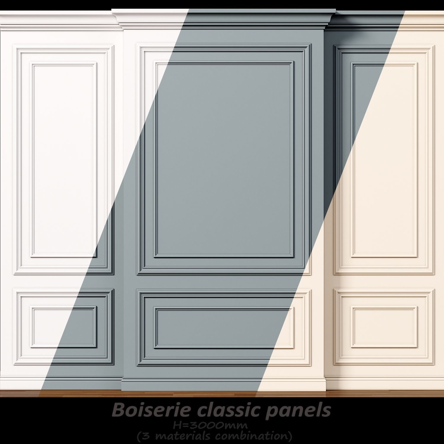 Wall molding 8 Boiserie classic panels 3D model