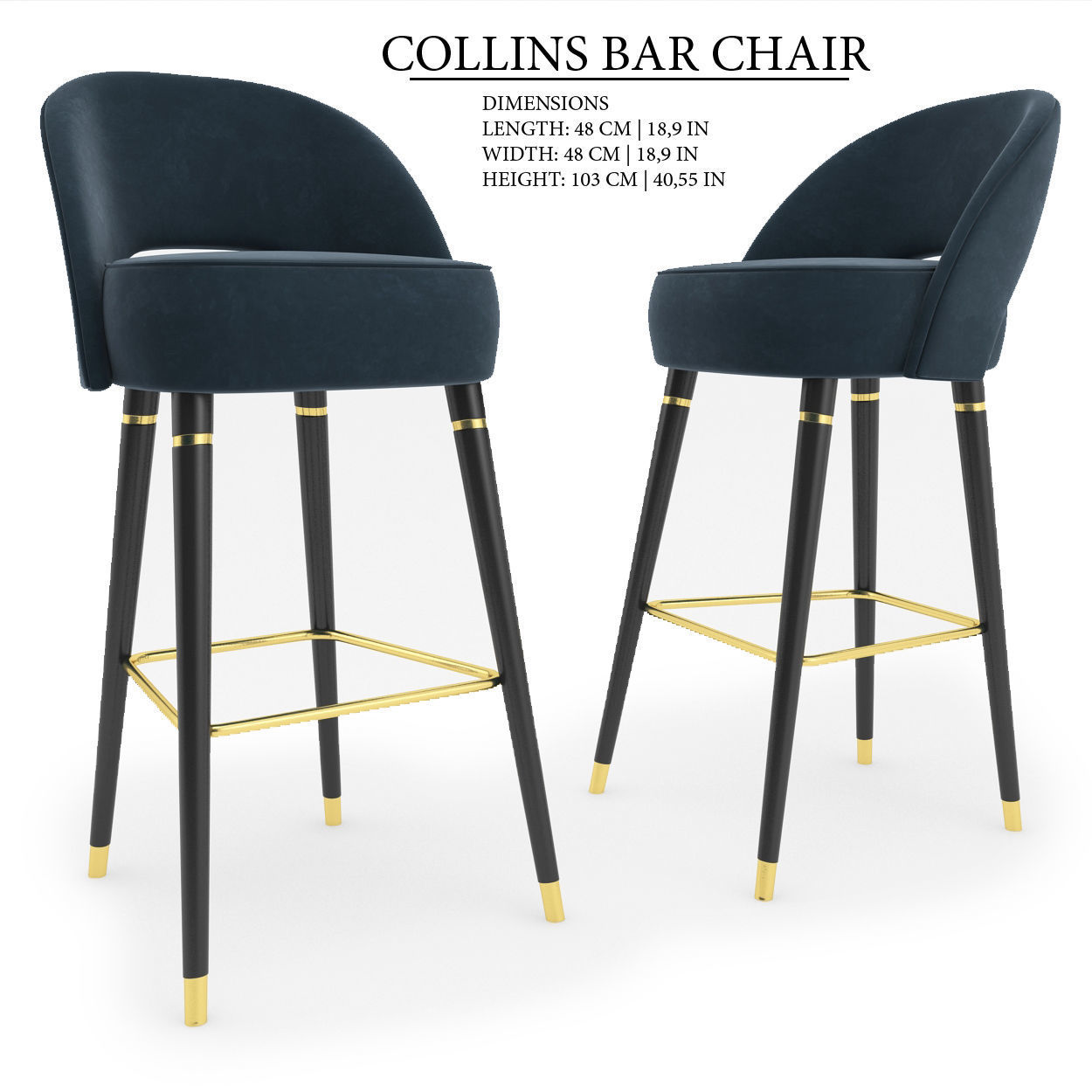 Collins Bar Chair 3D model