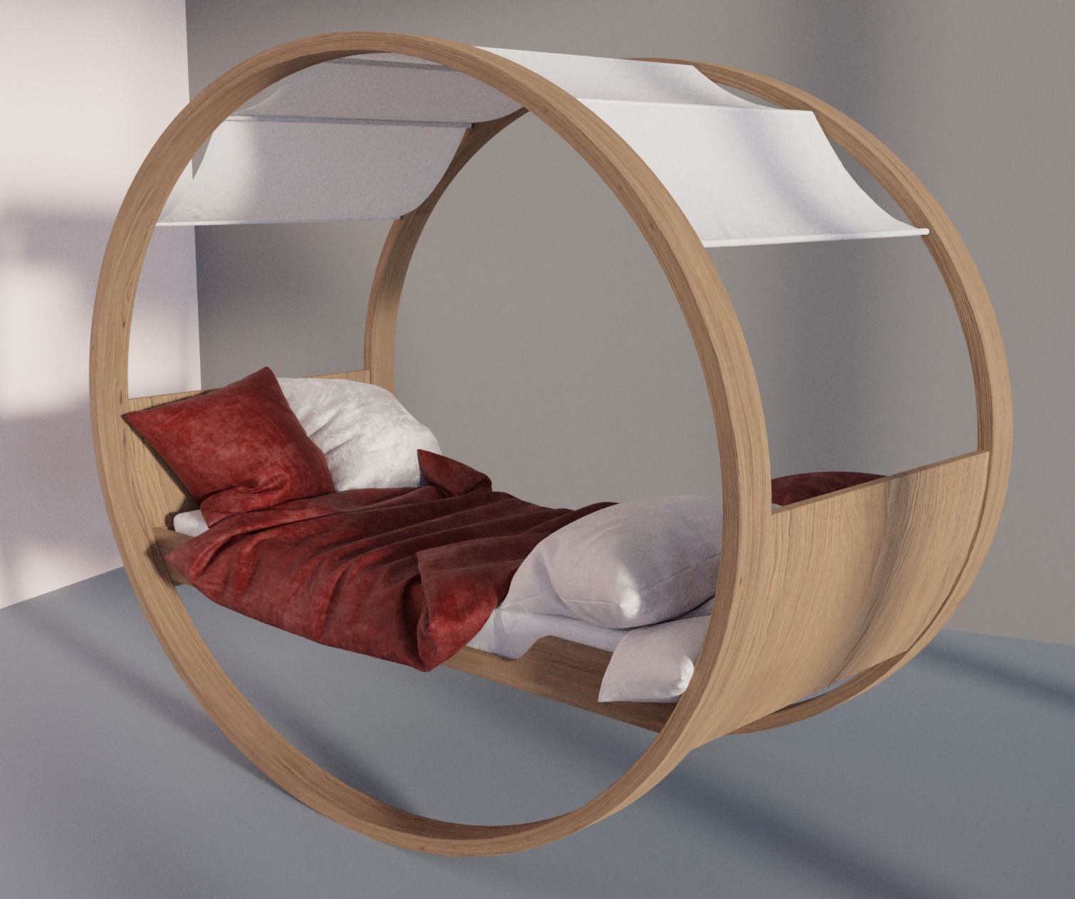 double rocking bed 3D model CGTrader