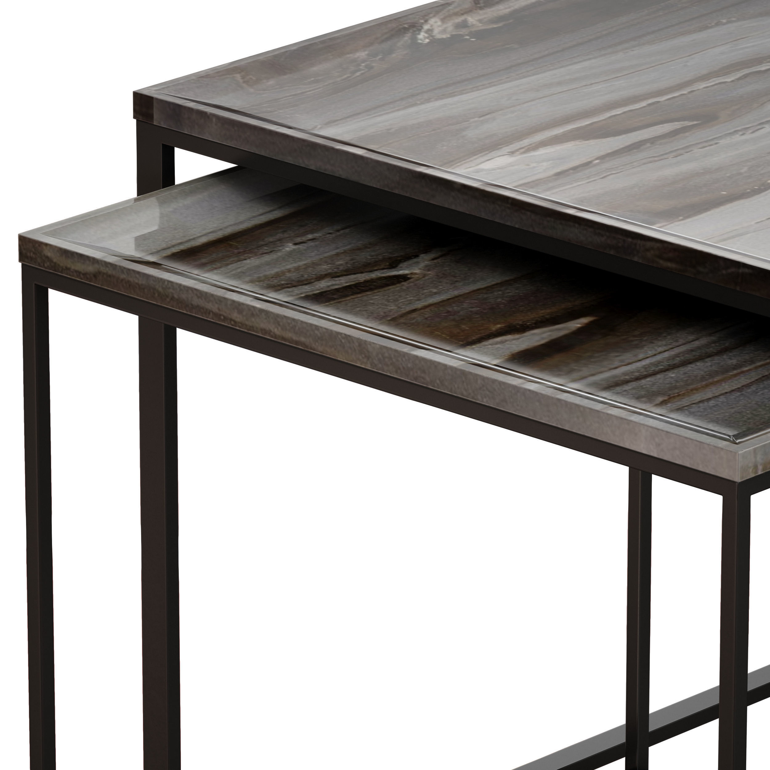 Twilight Marble Nesting Tables Set of Three Crate and Barrel 3D model ...
