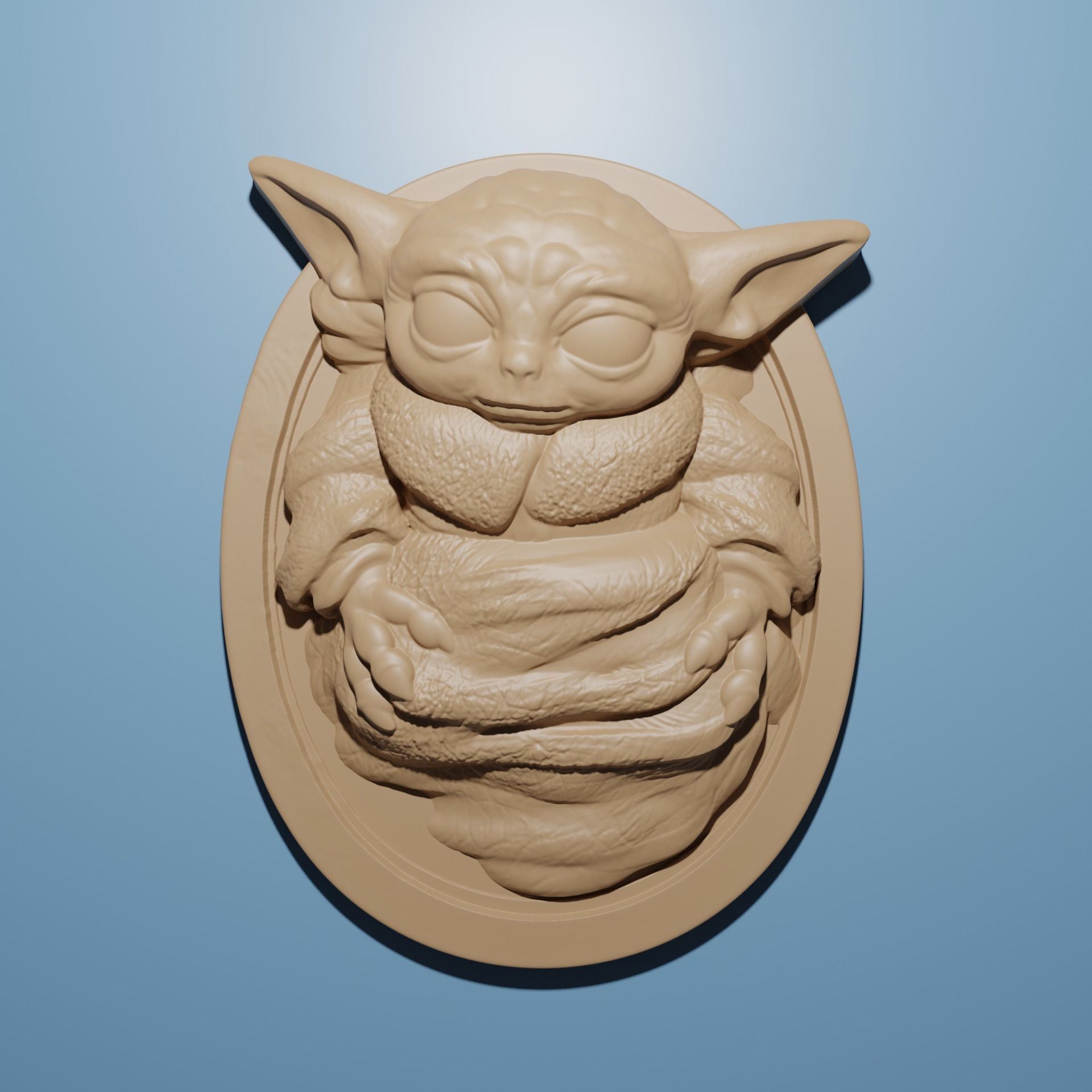 Baby Yoda Star Wars artcam aspire relief model 3D for CNC Router 3D ...