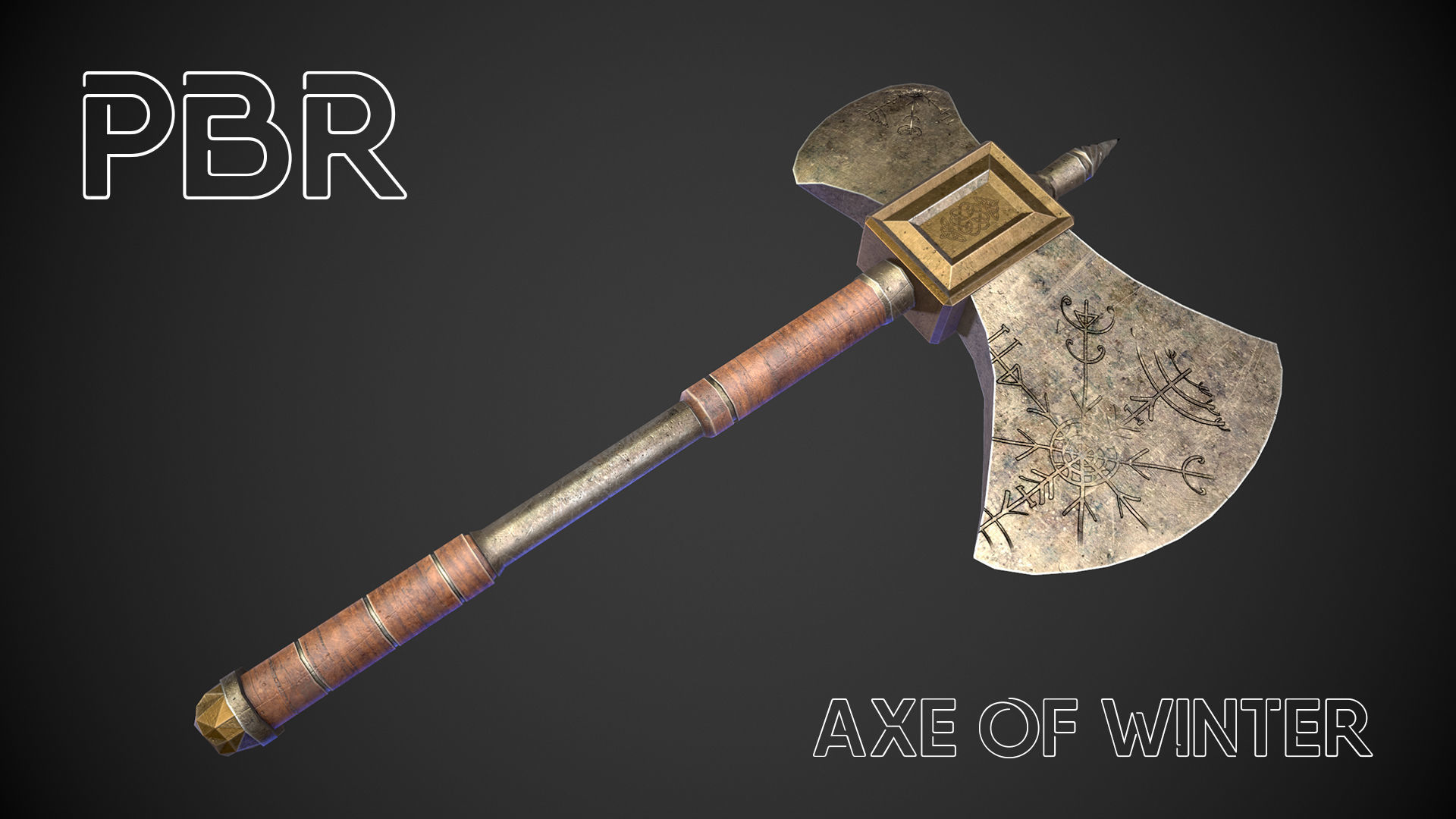 Axe of winter Low-poly 3D model
