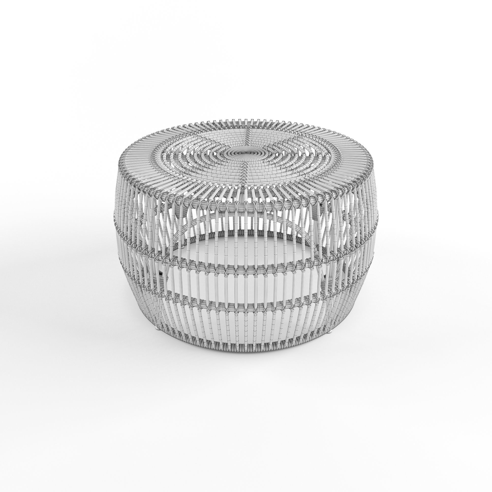 Pyronia Rattan Cage Coffee Table Natural 3D model CGTrader