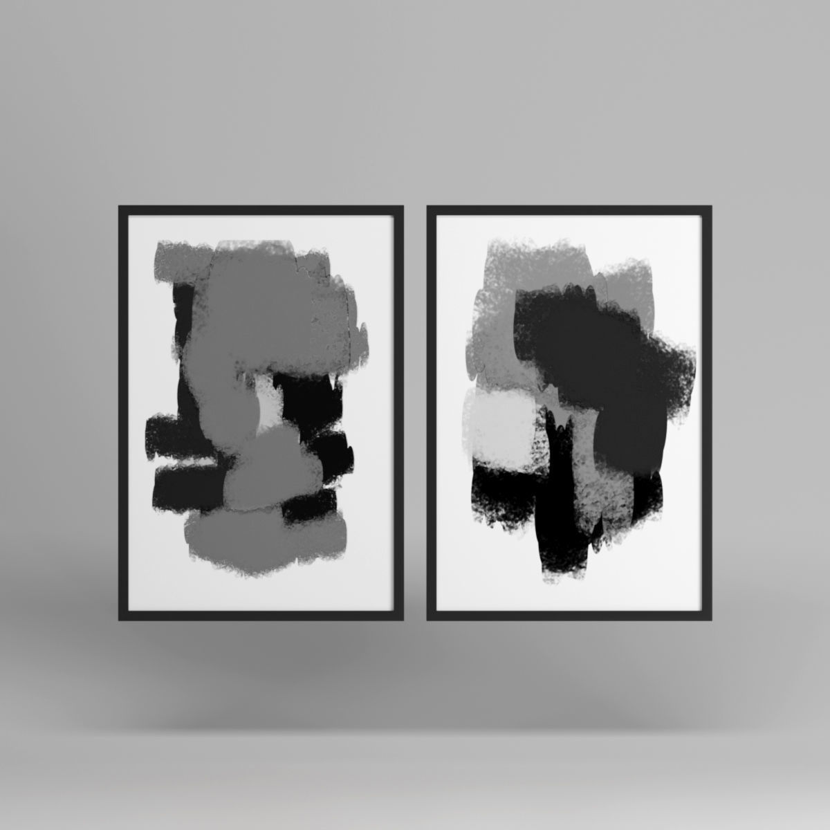 Paintings wall 3D model CGTrader