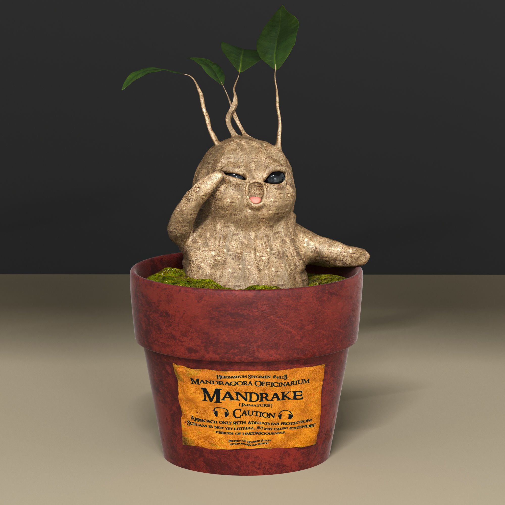 3d Model Fantasy Mandrake Root From The Harry Potter Movie