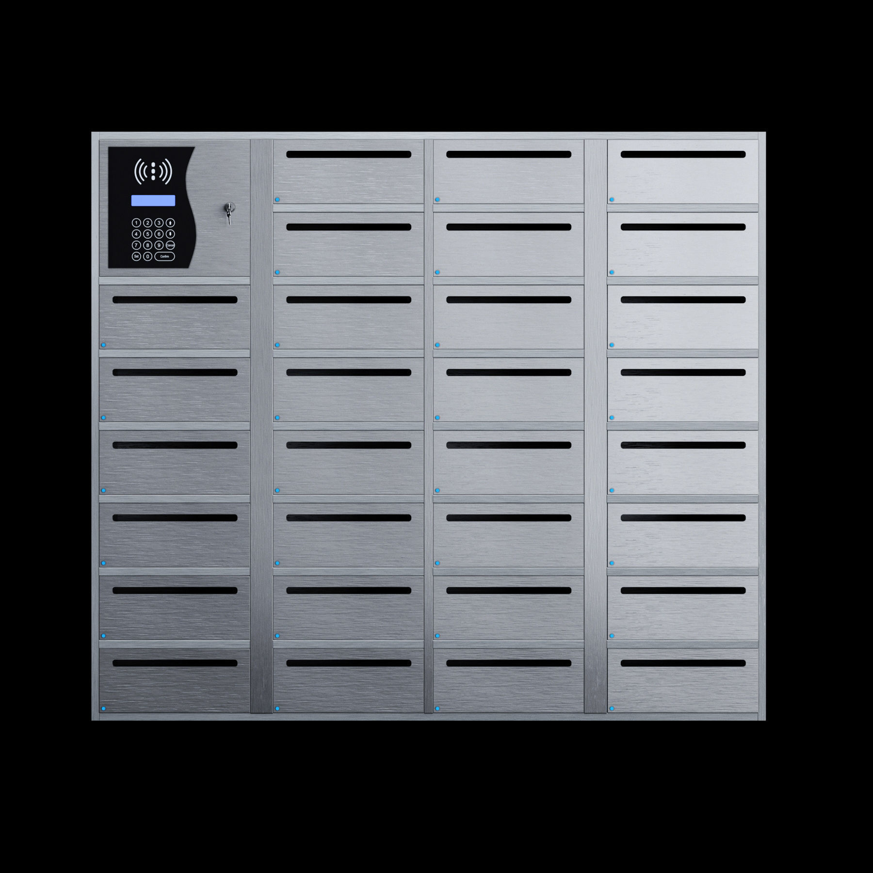 Electronic mailboxes with Smartbox system 3D model CGTrader