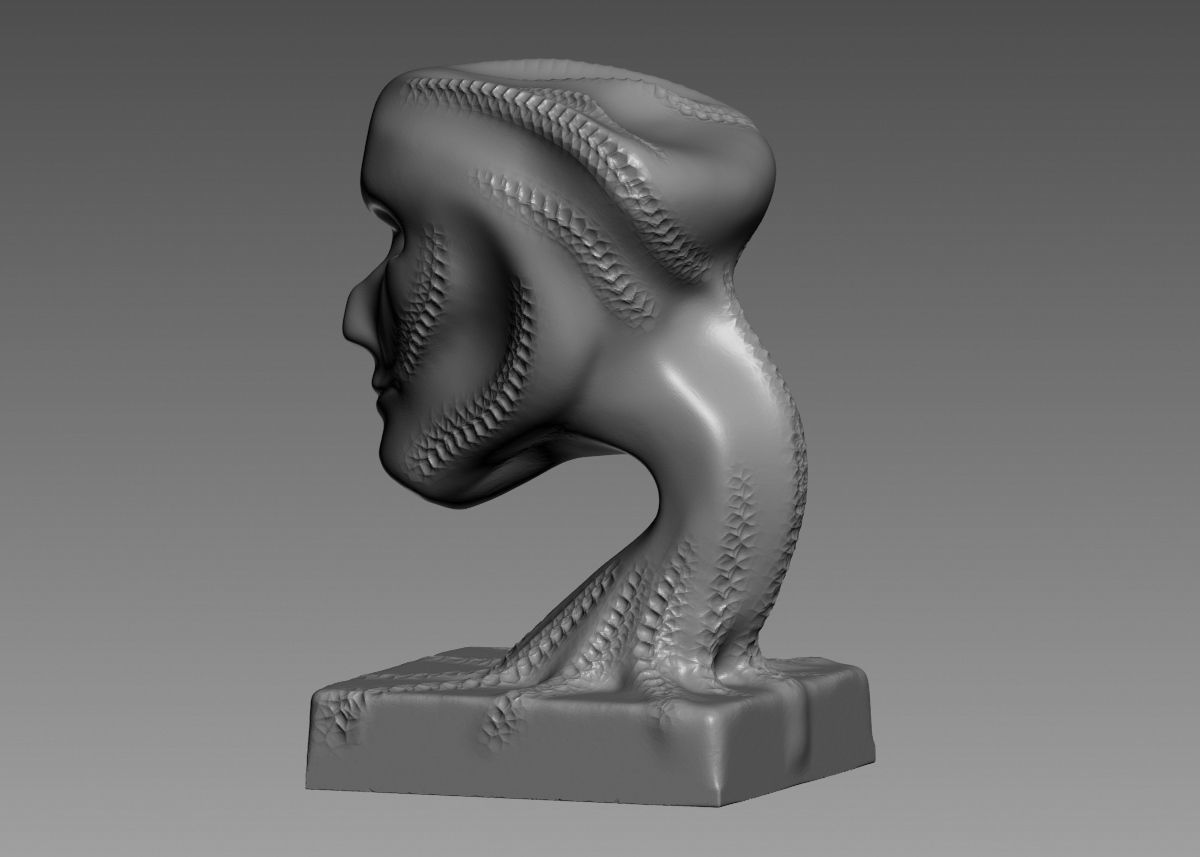 Modern concept head sculpture 3d print model 3D model 3D printable